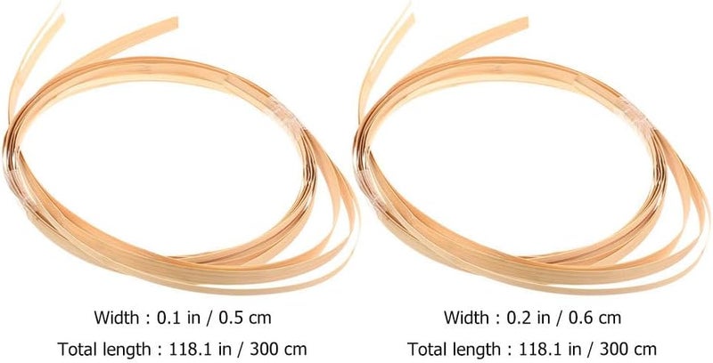 KALLORY 2pcs Rattan Basket Weaving Material Wicker Repair Kit Wide Strips Flat Coil Home Reeds Hand Decor Furniture DIY Reeds Supplies Mayo - Image 1